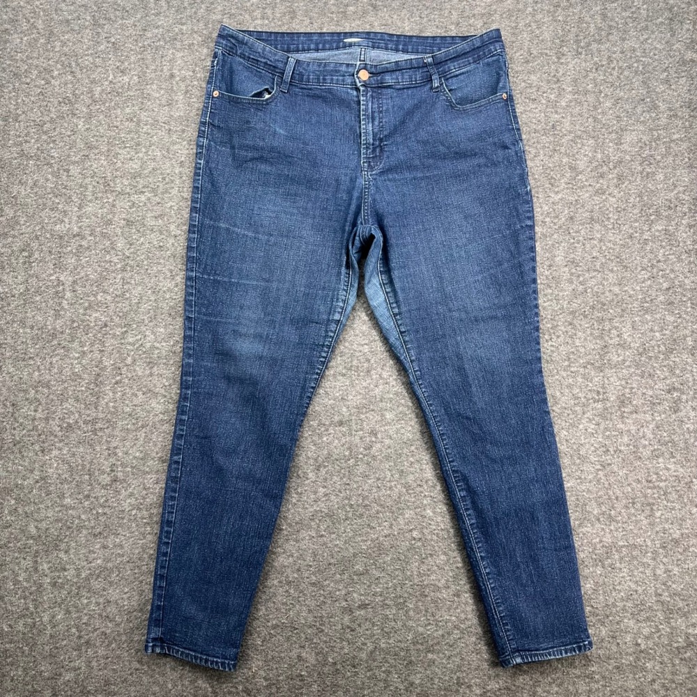 Old Navy Super Skinny Jeans Womens 16 Dark Wash Blue Stretch Mid Rise Denim